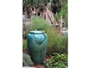 TEA GARDEN FOUNTAIN, SELF CONTAINED, RUSTY GREEN, SIZE B, 21.0" X 32.0" (PUMP INCLUDED)