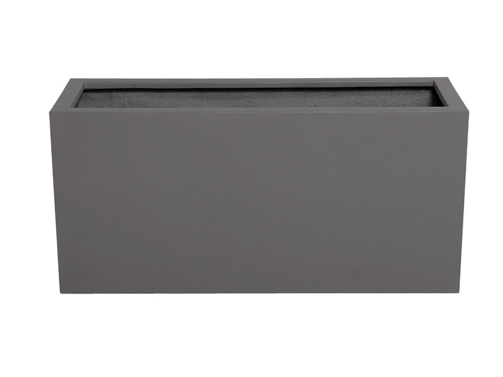 RECTANGULAR BOX PLANTER DARK GREY POLY FIBERS, SET OF 5- 59"x24.5"x27.5", 47"x19.5"x21.5", 39.5"x15.5"x19.5", 31.5"x12"x15.5" ,23.5"x10"x12"