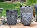 TALL MILANO CONE PLANTERS, CORAL BLACK, SET OF 3-17"X23", 13"X18", 11"X14