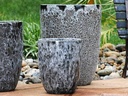 TALL MILANO CONE PLANTERS, CORAL BLACK, SET OF 3-17"X23", 13"X18", 11"X14