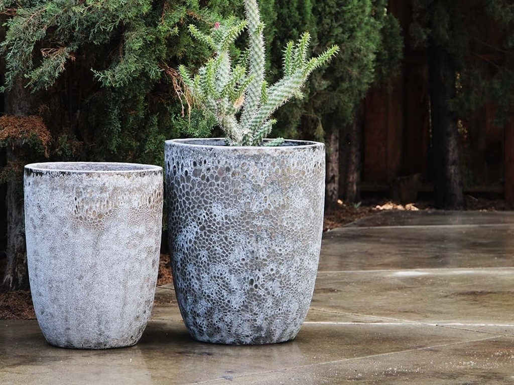 TALL MILANO CONE PLANTERS, CORAL BLACK, SET OF 3-17"X23", 13"X18", 11"X14