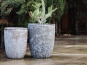 TALL MILANO CONE PLANTERS, CORAL BLACK, SET OF 3-17"X23", 13"X18", 11"X14