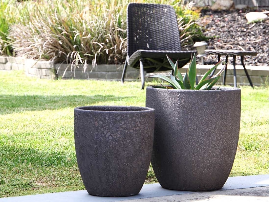 MILANO CONE PLANTER, CORAL BRONZE, SET OF 3 - 18"X19.5", 14.5"X15.5", 12"X13.5"