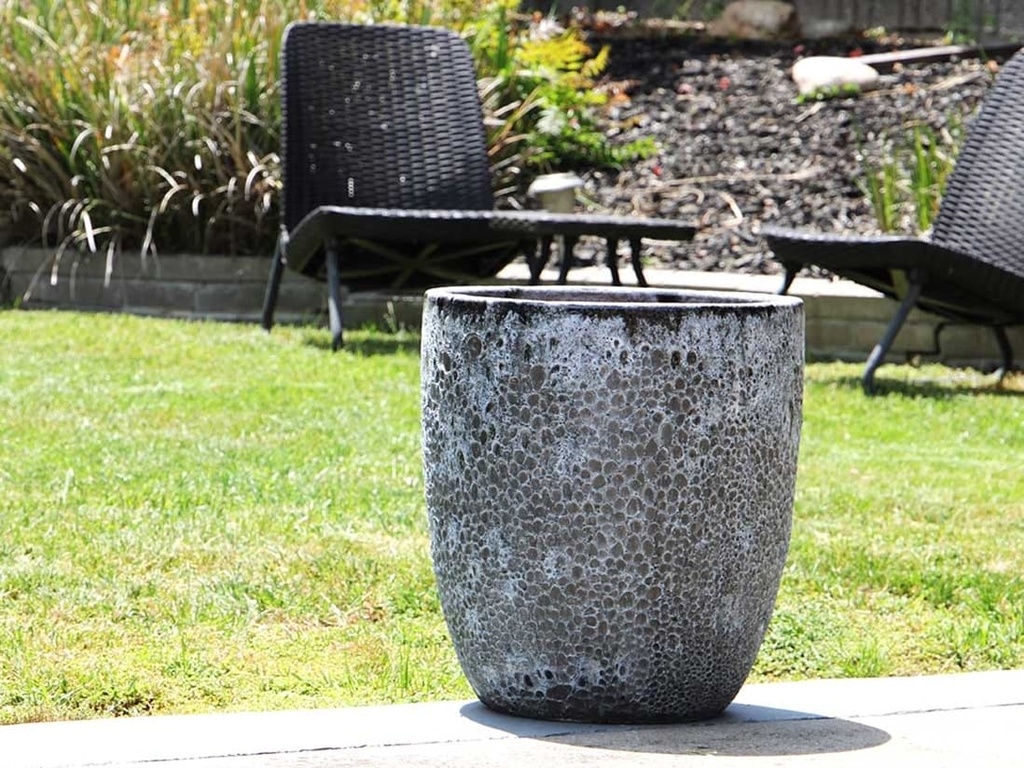 MILANO CONE PLANTER, CORAL BLACK, SET OF 3 - 18"X19.5", 14.5"X15.5", 12"X13.5"