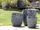 MILANO CONE PLANTER, CORAL BLACK, SET OF 3 - 18"X19.5", 14.5"X15.5", 12"X13.5"