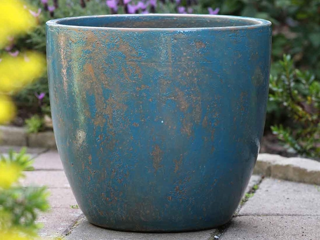 COCO POTS, COTTAGE BLUE, SET OF 3 - 19"X17", 15'X13", 12"X11"