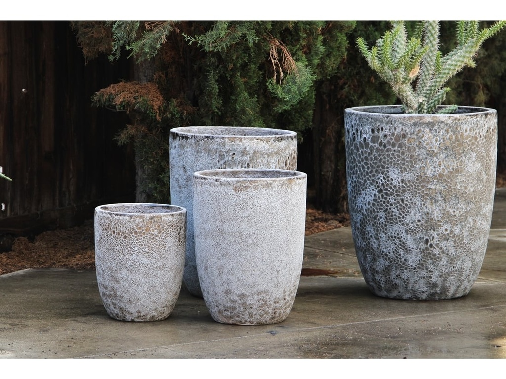 TALL MILANO CONE PLANTERS, CORAL BLACK, SET OF 4-21.5"X27.0", 17"X23", 13"X18", 11"X14