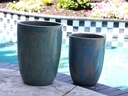 TALL MILANO CONE PLANTERS, COTTAGE BLUE, SET OF 4- 21.5"X27.0", 17"X23", 13"X18", 11"X14