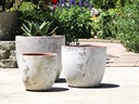 COCO POTS, AEGEAN WHITE, SET OF 4-23"X20", 19"X17", 15'X13", 12"X11"
