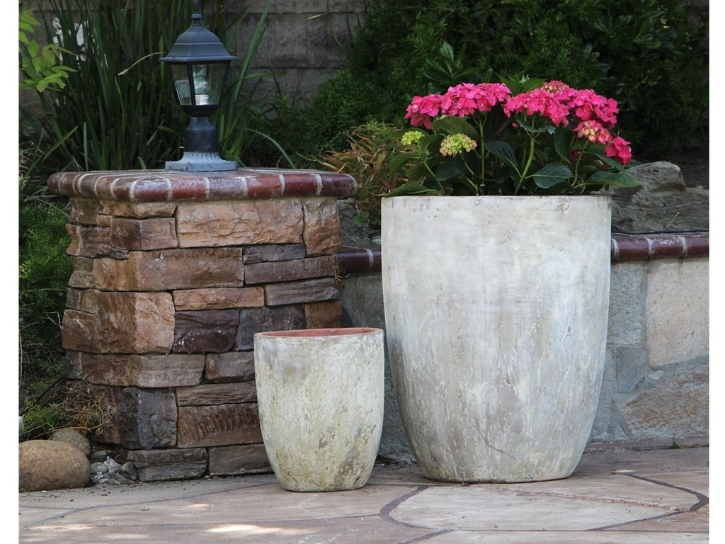 TALL MILANO CONE PLANTERS, AEGEAN WHITE, SET OF 4- 21.5"X27.0", 17"X23", 13"X18", 11"X14