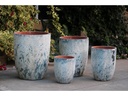 TALL MILANO CONE PLANTERS, AEGEAN BLUE, SET OF 4-21.5"X27.0", 17"X23", 13"X18", 11"X14