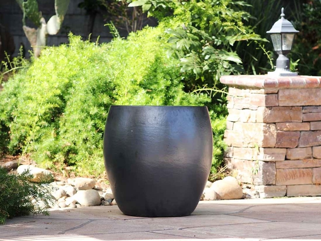 JAM'S PLANTER, MATTE BLACK,  SET OF 3-  20.0" X 22.5", 15.5" X 16.5", 11.0" X 12.0"