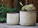 DELPHINIUM PLANTER, AEGEAN WHITE,SET OF 2- 16.5" X 15.0, 12.5" X 12.0"