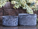 REDONDO LOW PLANTER, CORAL BLACK, SET OF 3-15.5"X10.0", 13.0" X 9.0", 10.0"X8.0"