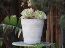 RIPPLE PLANTER, AEGEAN WHITE, SET OF 3- 18.0"X 19.0", 14.0" X 15.0", 10.0" X 11.0".