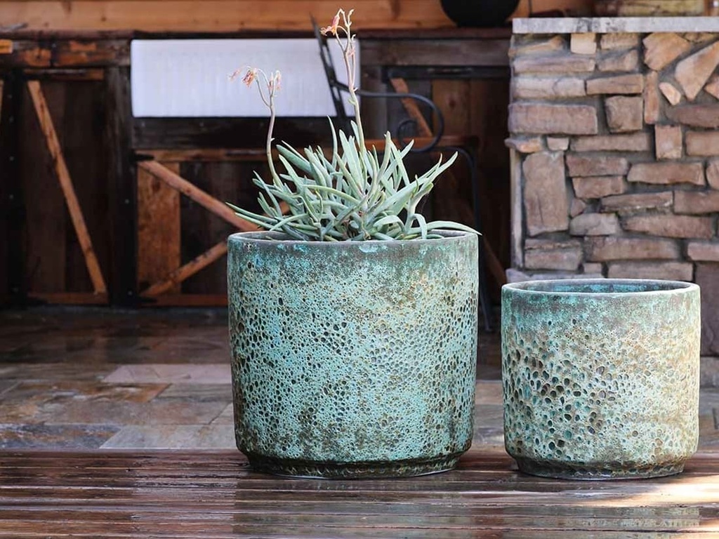 REDONDO PLANTER MID, CORAL GEM GREEN, SET OF 4-19.5"X18.0", 17.0"X15.5", 15.0"X14.0", 13"X12.5"
