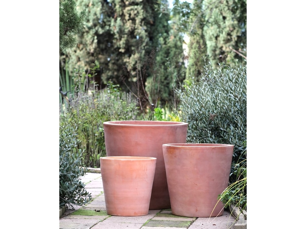 MK CONE PLANTER, WASH CLAY, SET OF 3- 26"x25.5",20"x19.5",16"x16"