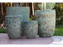 TALL MILANO CONE PLANTERS, CORAL GEM GREEN, SET OF 4-21.5"X27.0", 17"X23", 13"X18", 11"X14