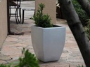 TALL MILAN SQUARE PLANTER, WHITE WHITE, SET OF 3 - 17.5" X 26.0", 14.0" X 20.0", 10.5" X 15.5"