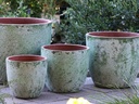 COCO POTS, AEGEAN GREEN, SET OF 4-23"X20", 19"X17", 15'X13", 12"X11"