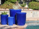 TALL GARDEN POTS, FALLING BLUE, SET OF 4-23.5"X27.0", 19.5"X21.5", 15.5"X17.0", 11.5"X13.5"