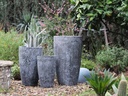 XLG TALL CONE PLANTER, CORAL BLACK, SET OF 3- 22"X38", 17.5"X27", 13"X22.5"