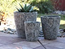 EXTRA LARGE BUCKET PLANTER, CORAL GREY, SET OF 3- 22.0"X23.0", 17.5"X19.5", 13.5"X15.5"