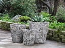 EXTRA LARGE BUCKET PLANTER, CORAL GREY, SET OF 3- 22.0"X23.0", 17.5"X19.5", 13.5"X15.5"