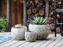 LOW MILANO PLANTER, CORAL GREY, SET OF 3-21.5" X 15.5", 16.0" X 12.0", 12.0" X 10.0"