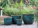 CANA GARDEN PLANTER, TURQUOISE GREEN, SET OF 4-  24"X20", 19"X17", 16"X13", 12"X10"
