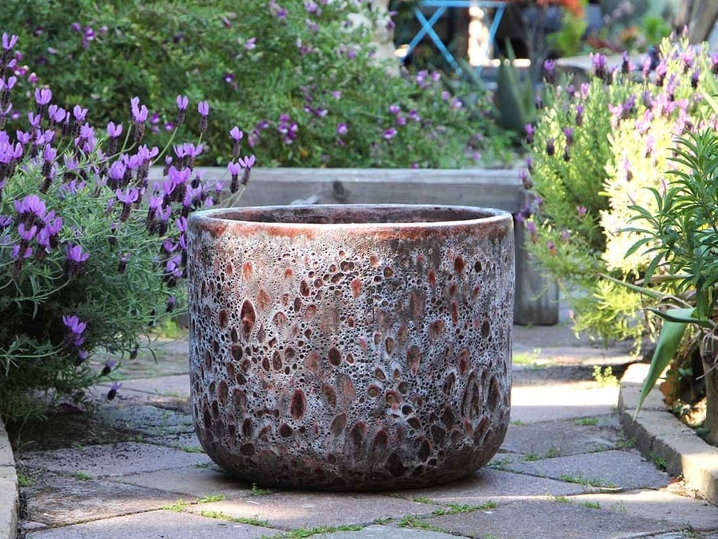 NORMA PLANTER CORAL RED REEF, SET OF 4-20.5"X16.5", 16.0"X14.0", 13.0"X12.0", 10.0"X9.5"