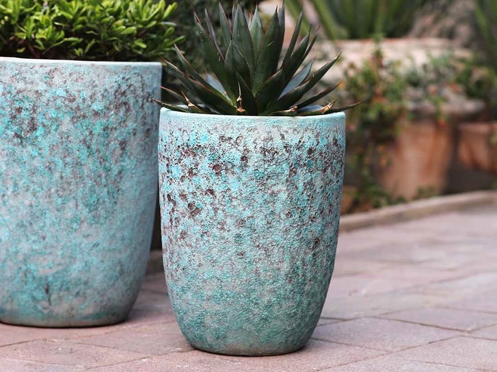 TALL MILANO CONE PLANTERS, CORAL GROVE, SET OF 4- 21.5"X27.0", 17"X23", 13"X18", 11"X14