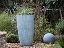 TALL CONE PLANTER, CORAL AQUA, SET OF 2-17.5"X27", 13"X22.5"