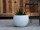 LOW MILANO PLANTER, CORAL WHITE, SET OF 3-21.5" X 15.5", 16.0" X 12.0", 12.0" X 10.0"