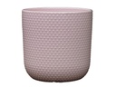 DOTTED CYLINDER PLANTER (NO SAUCER), PASTEL BABY PINK, 11"X11.5", SOLD IN CASE OF 2
