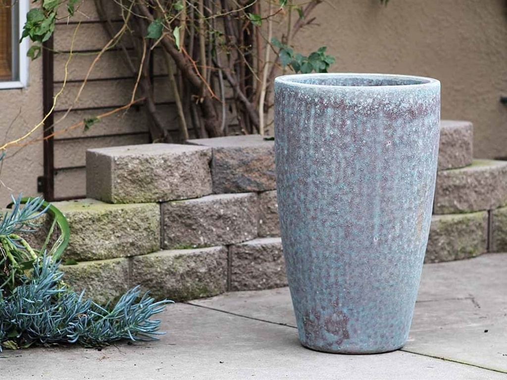 EXTRA LARGE CONE PLANTER, CORAL PURPLE, SET OF 2- 17.5"X27", 13"X22.5"