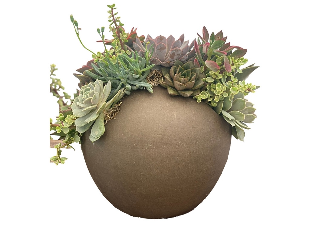 ORBIT PLANTER, PURE CLAY, 15.0"