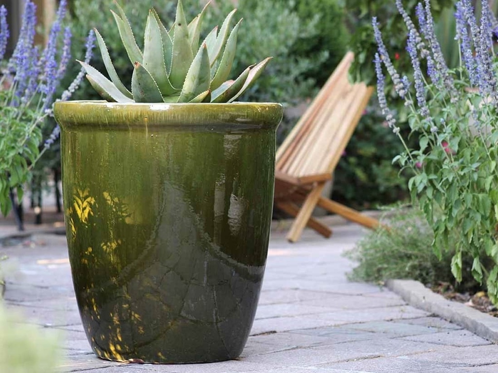 TALL GARDEN POT, MOSS SEA GREEN, 19.5"X21.5", 15.5"X17.0", 11.5"X13.5"