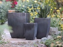 TALL MILAN SQUARE PLANTER, MATTE BLACK, SET OF 3 - 17.5" X 26.0", 14.0" X 20.0", 10.5" X 15.5"