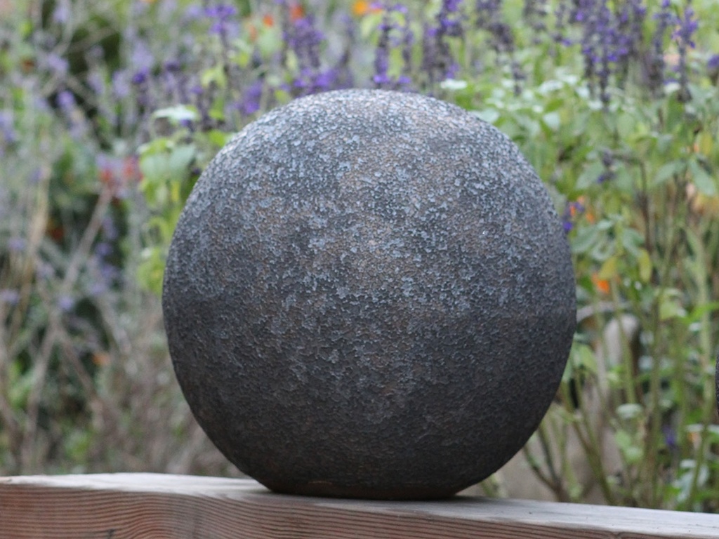 DECORATIVE SPHERE,  16", SILVER ROCK
