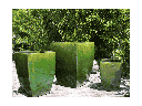 TALL MILAN SQUARE PLANTER, FERN GREEN, SET OF 3 - 17.5" X 26.0", 14.0" X 20.0", 10.5" X 15.5"