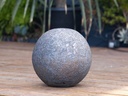DECORATIVE SPHERE, 12", SILVER ROCK