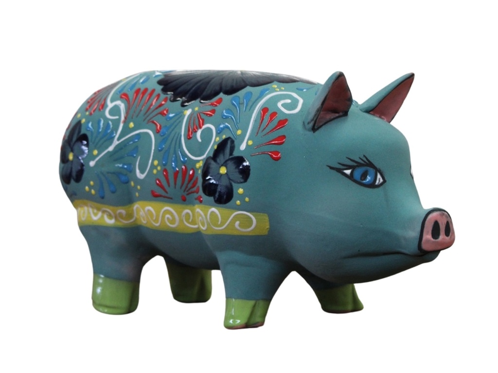 TALAVERA TIERRA LUZ, PUERCO CHICO CERRADO, 12.5"X5.0"X9.0"