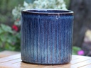 PEONY POT, INDIGO SPLASH, SET OF 3,  15"X13.5"  12"X11" 10"X9"