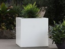 CUBE PLANTER, PURE WHITE, SET OF 5-23.5"x23.5"x23.5", 19.5"x19.5"x19.5", 15.5"x15.5"x15.5", 12"x12"x12", 10"x10"x10"