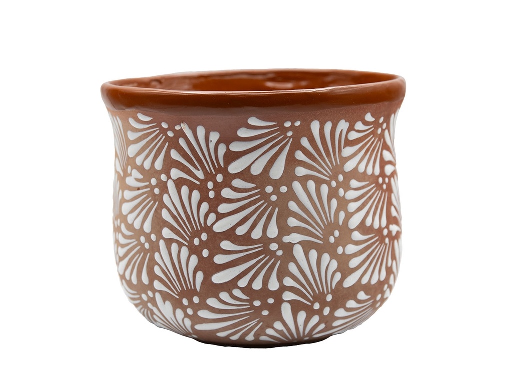CHAMPANERA POT, LARGE, 9.0"X7.5", CHRYSANTHEMUM TERRA COTTA, SOLD IN CASE OF 4
