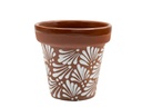 GARDEN VASE POT, SMALL, 4.5" x 5.5", CHRYSANTHEMUM TERRA COTTA, SOLD IN CASE OF 6