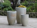 MIAMI PLANTER, WHITE SPECKLE, SET OF 3- 18.0"X25.5", 14.5"X21.0", 12.0"X18.0"