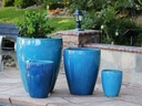 CATALINA POTS, FALLING AQUA, SET OF 4- 26.0"x29.5", 20.0"x24.5", 15.5"x18.5", 12.0"x13.5"