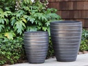 JARDIN DE NICE PLANTER, MATTE BLACK, SET OF 3 - 19.0" X 23.5", 15.0" X 19.5", 11.0" X 15.5"